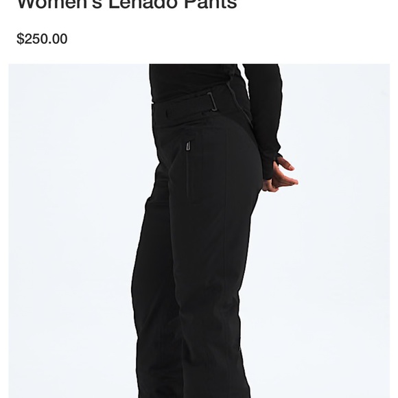 The North Face Women's Black Lenado Insulated Ski pants - 30” inseam & worn 1x - Picture 3 of 7